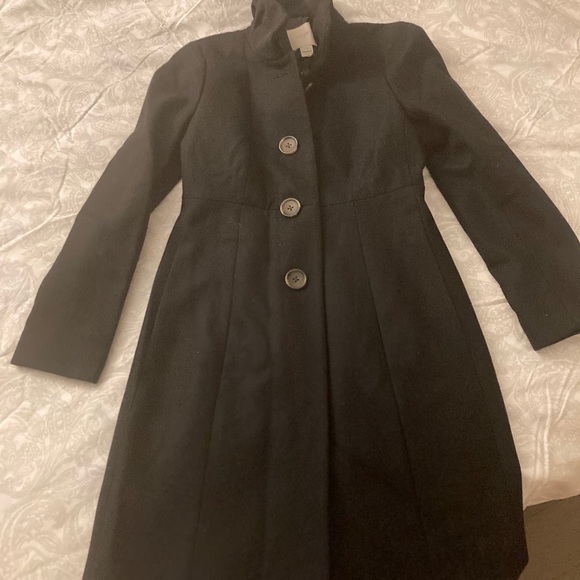Stylish black wool J Crew factory coat. - Picture 1 of 8